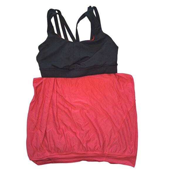 Lululemon Nouveau Limits Tank Top Shelf Bra Strappy Black Pink - Picture 1 of 6